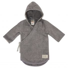 Fijne baby badjas Dijon organic - Steel Grey