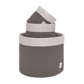 Set van 3 tetra opbergmandjes - antraciet