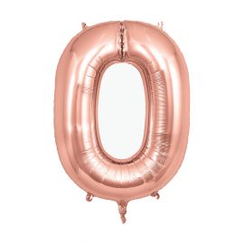 Folieballon cijfer - rose gold 0