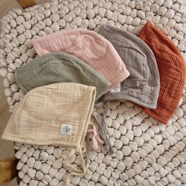 Mousseline muts - biologisch katoen - olive