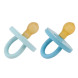 2 ronde fopspenen - Bumi Bébé - 3-36 maanden - Sky blue en Denim