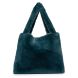 Petrol blue faux fur Mom-bag tas