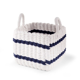 Childhome - Gevlochten Mand - Wit/Blauw - 32x20x29 cm